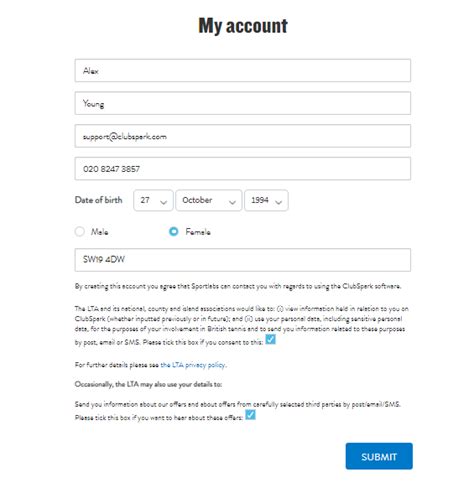 How Do I View or Edit My Account – ClubSpark.